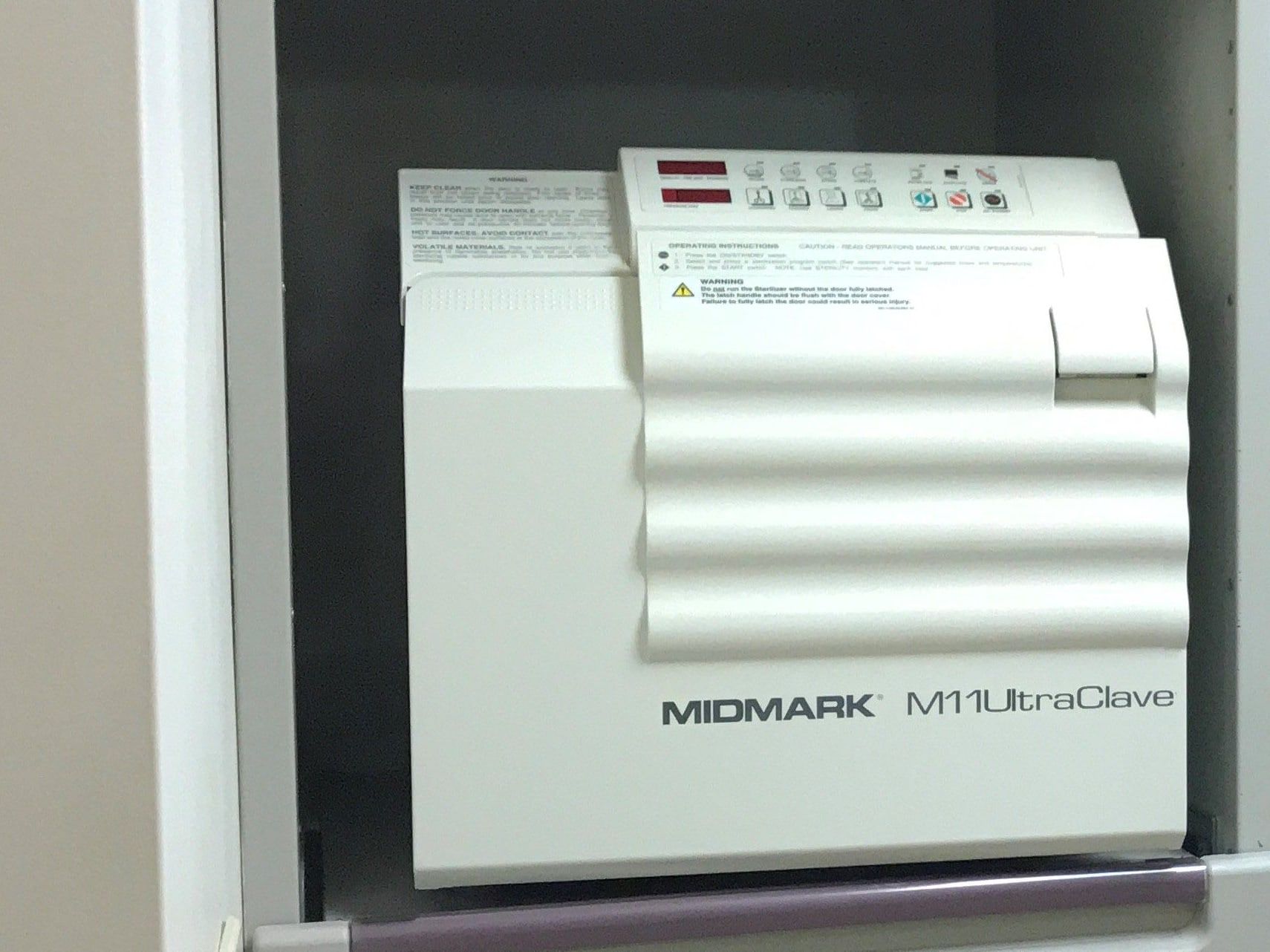 The autoclave in the dedicated instrument sterilization area